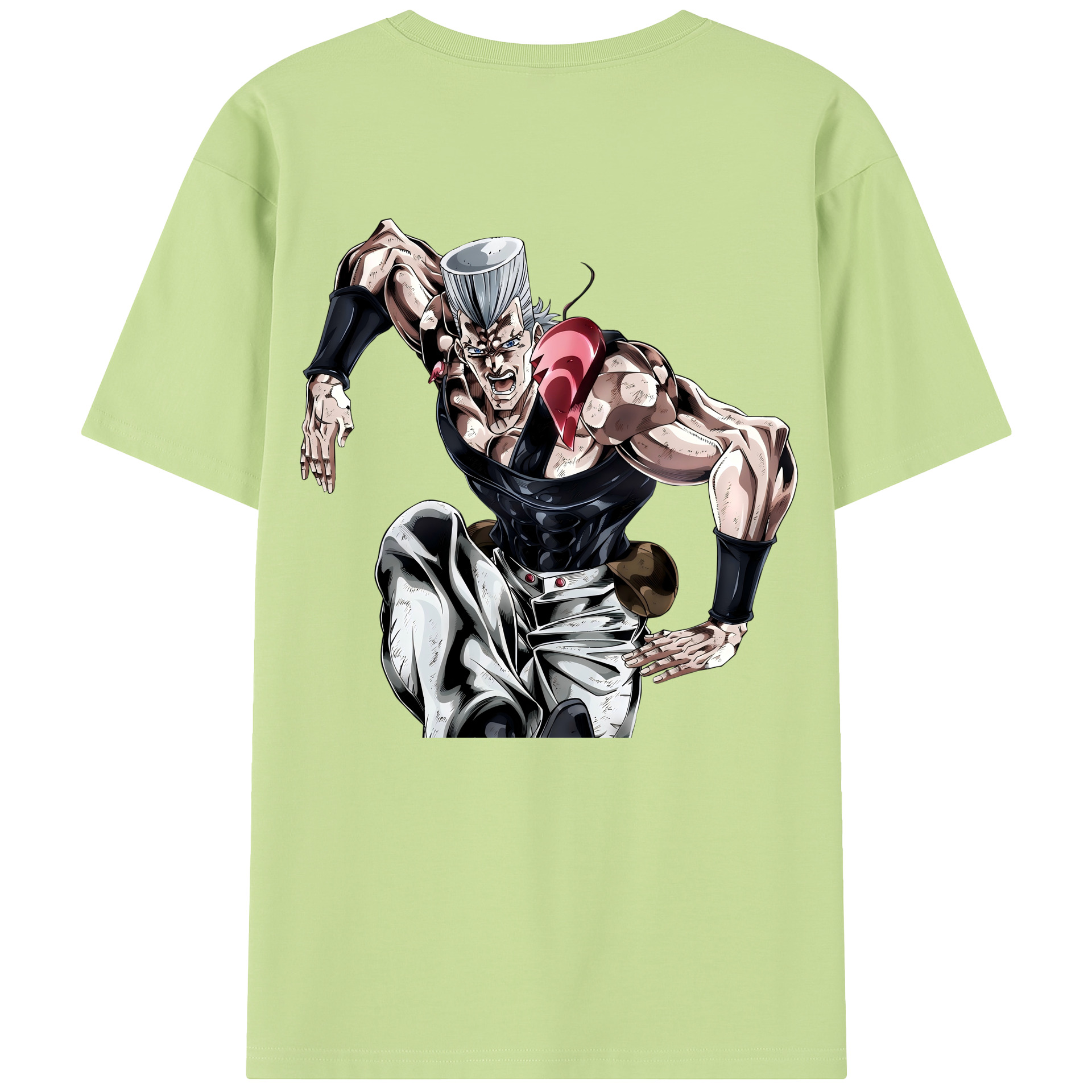 （画像用） ジョジョの奇妙な冒険 ジャン＝ピエール?ポルナレフ JoJo's Bizarre Adventure Jan Pierre Polnareff 綿100％半袖Tシャツ（背面プリント）
